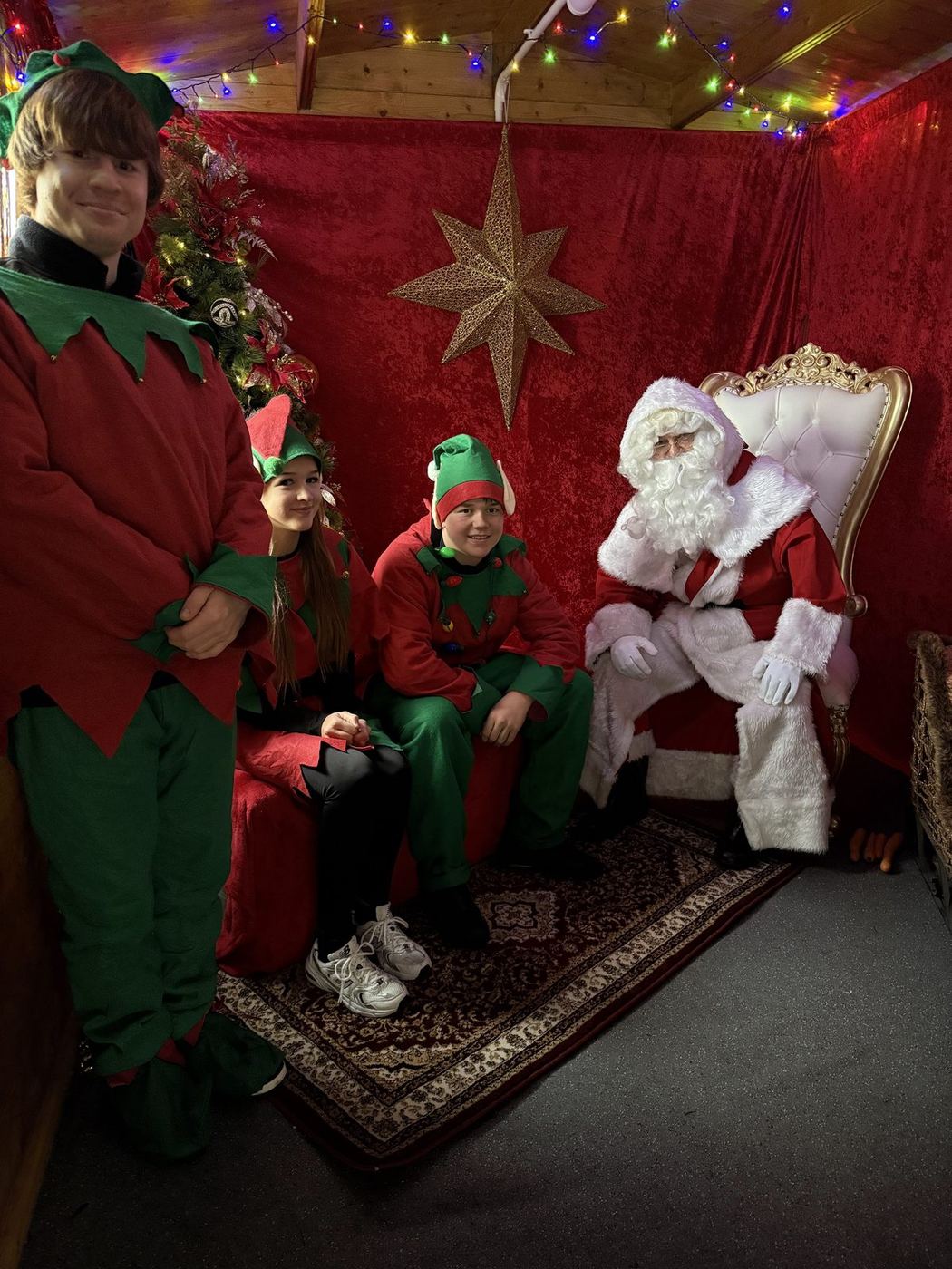 Santa's grotto with his elves