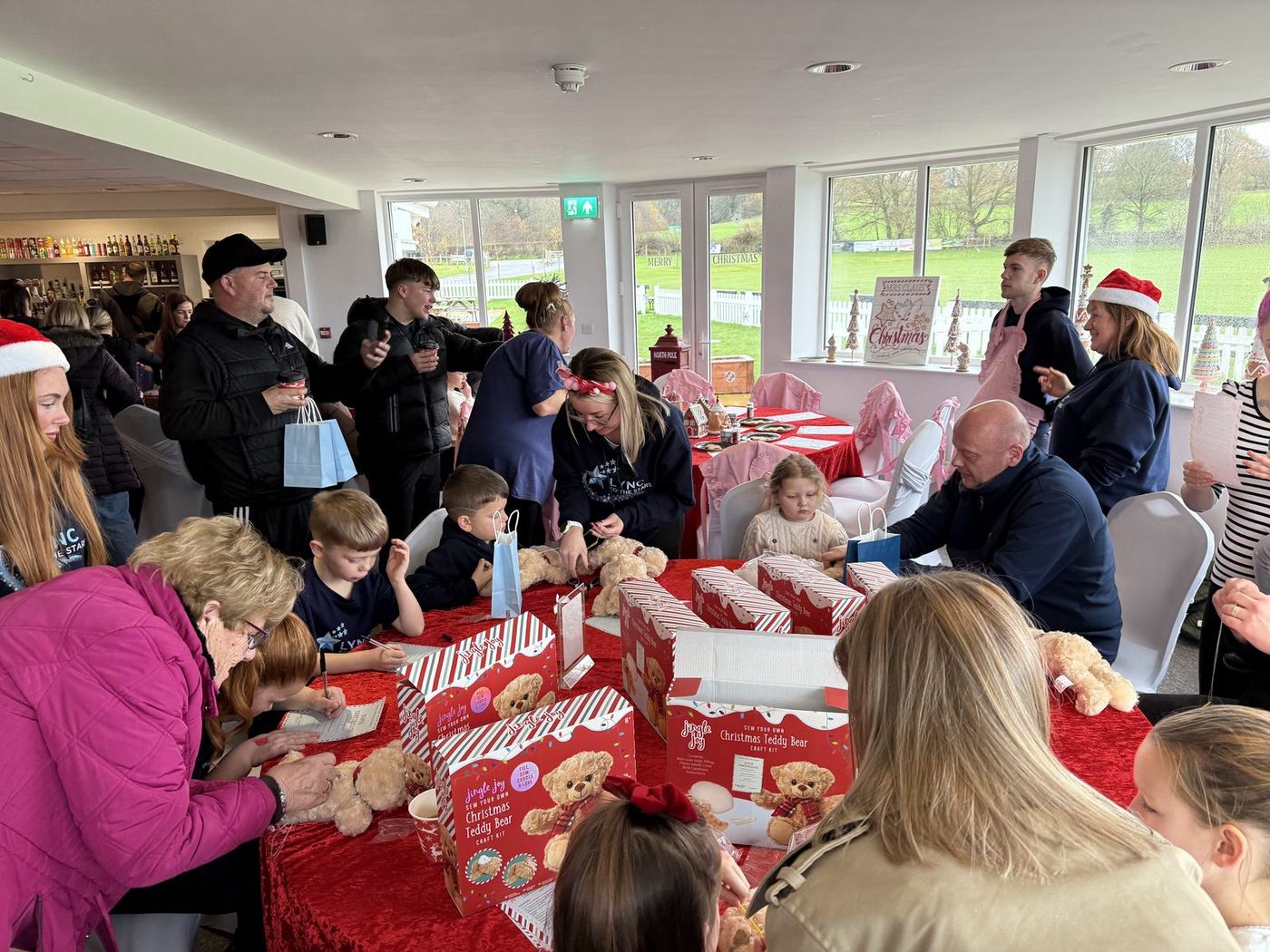 Families busy at the Christmas craft tables