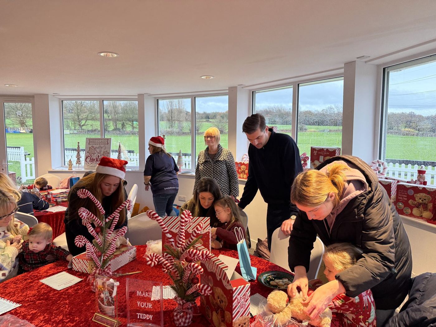 Families crafting together at Lync's Christmas