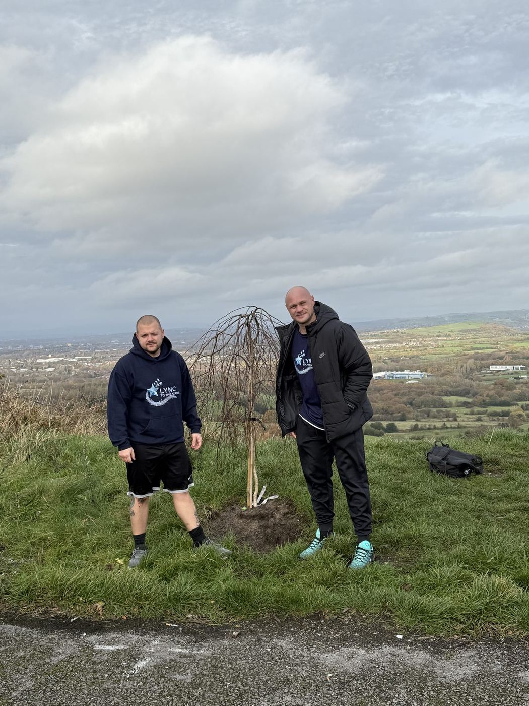 Two friends visiting Lync's Tree