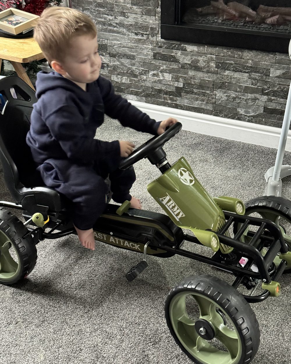 Lync on his go-kart