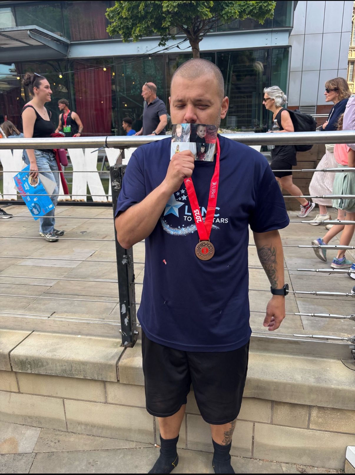 Lee with his half marathon medal