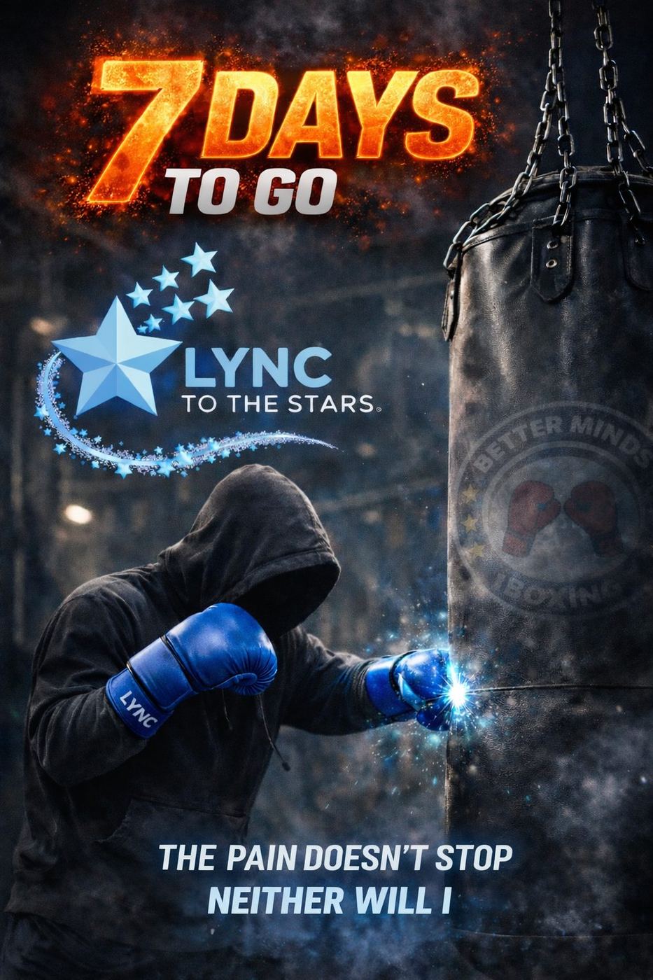 Countdown poster: seven days to go until the 24-hour punch bag challenge